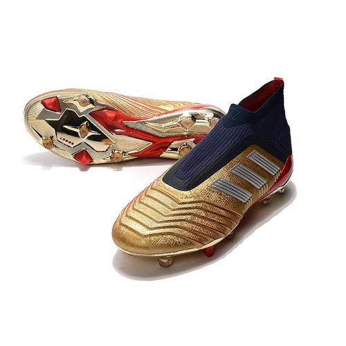 Zapatos adidas Predator 19+ FG - Oro Plata Rojo_6.jpg
